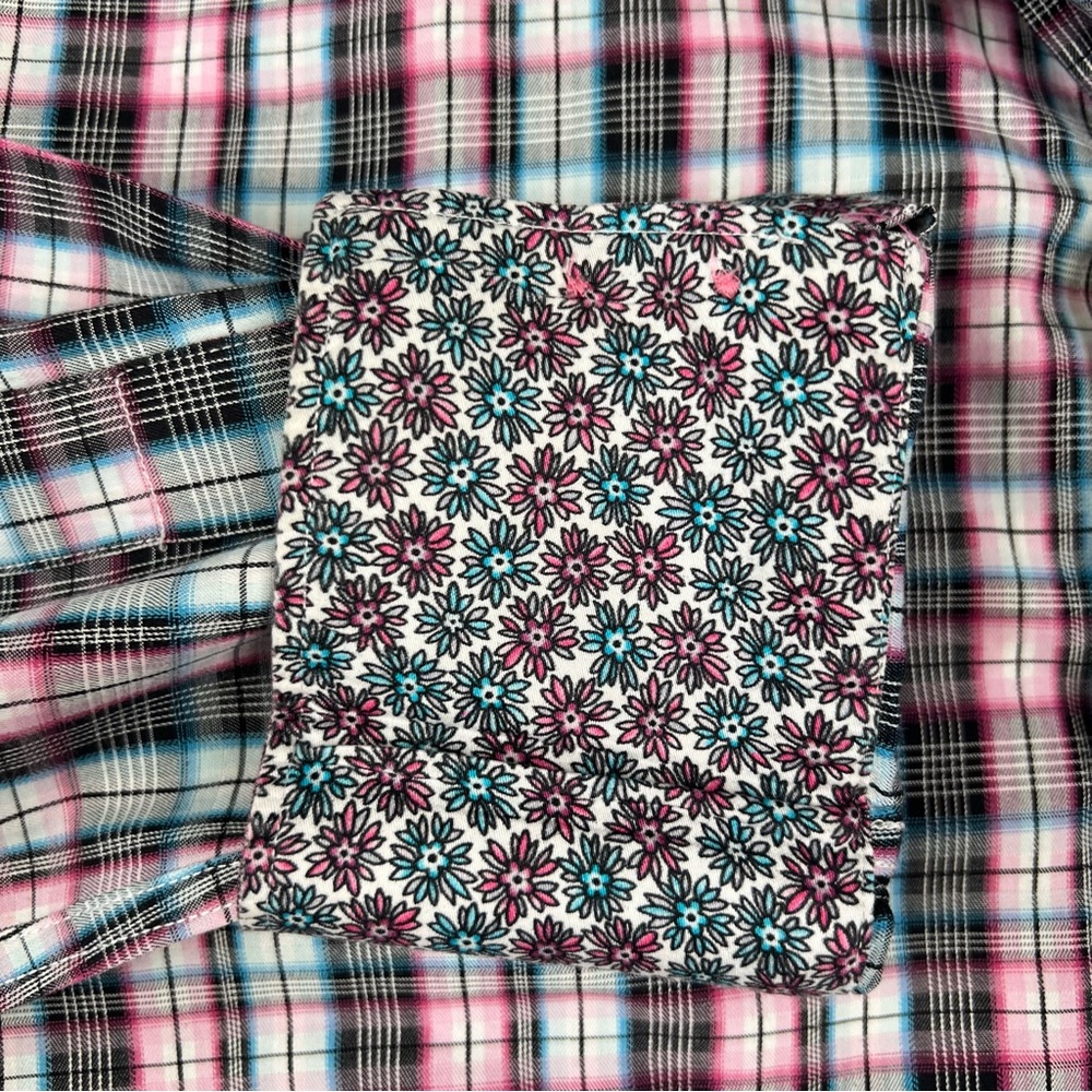 Robert Graham Mens M Plaid Pink Blue Long Sleeve Button Up Dress Shirt Flip Cuff - Picture 5 of 9
